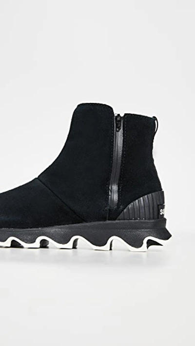 Shop Sorel Kinetic Short Booties In Black/sea Salt