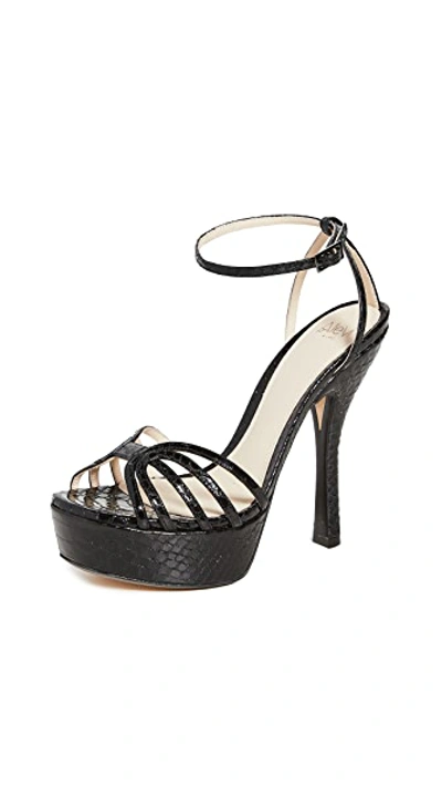 Shop Alevì Milano Caterina Sandals In Jet