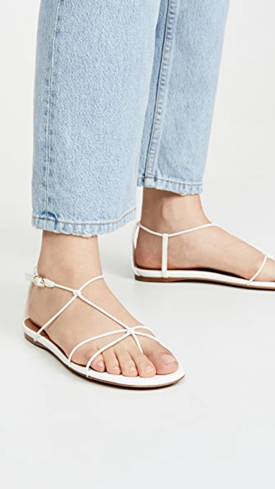 Shop Zimmermann Strappy Flat Sandals In Off White