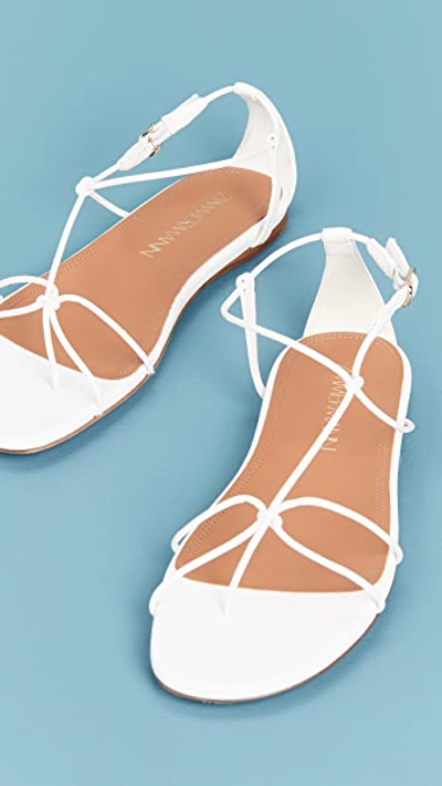 Shop Zimmermann Strappy Flat Sandals In Off White