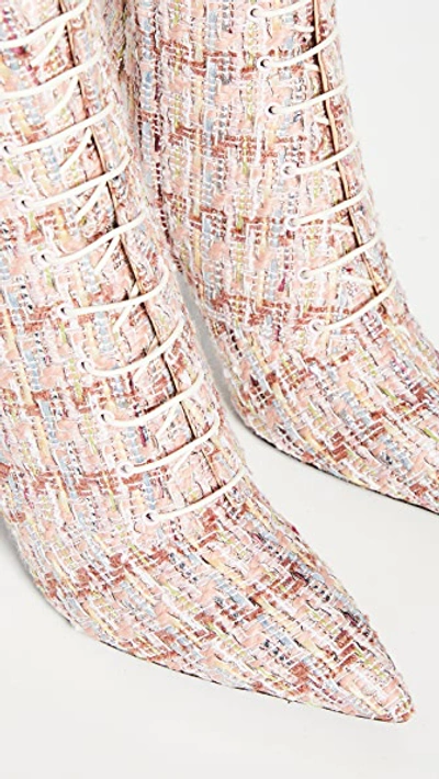 Shop Brock Collection Bouclé Metallic Lace Up Booties In Light Pink