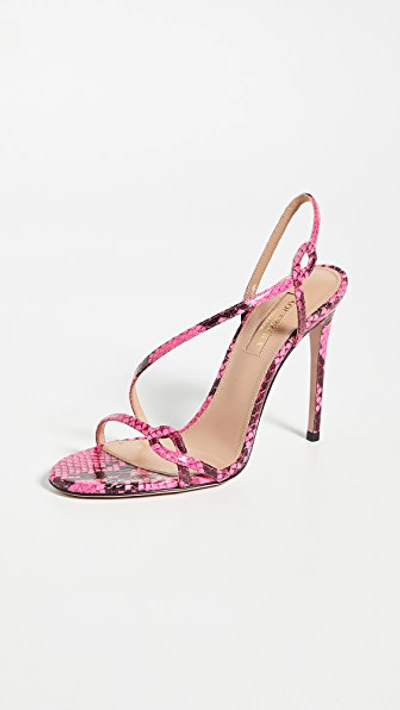 Shop Aquazzura 105mm Serpentine Sandals In Exotic Pink