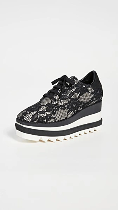 Shop Stella Mccartney Elyse Lace Up Shoes In Ivory/black