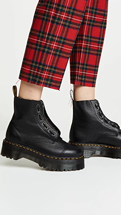 Dr. Martens' Jadon Smooth Leather Platform Boots In Black