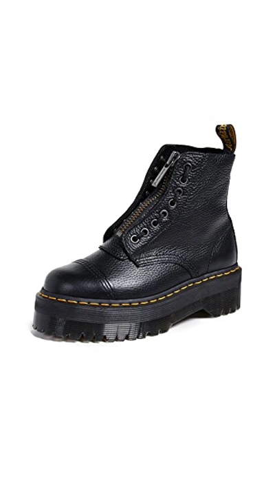 Dr. Martens' Jadon Smooth Leather Platform Boots In Black