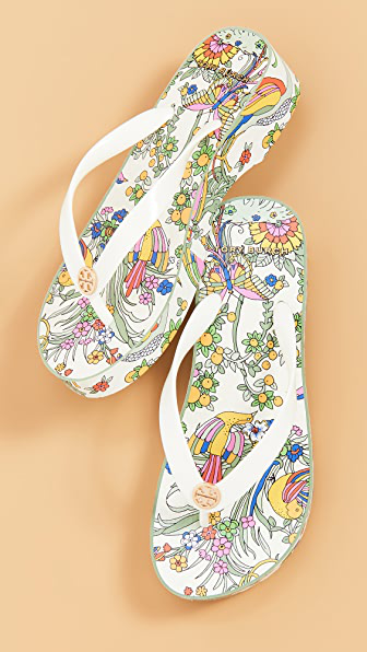tory burch cutout wedge flip flops