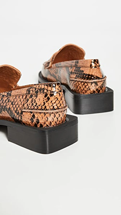 Shop Ganni Jewel Loafers In Tapioca