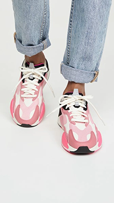 Shop Puma Rs-x3 Cube Sneakers In Rapture Rose/peony White
