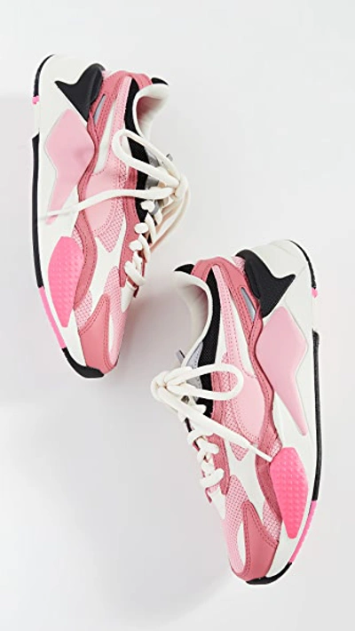 Shop Puma Rs-x3 Cube Sneakers In Rapture Rose/peony White