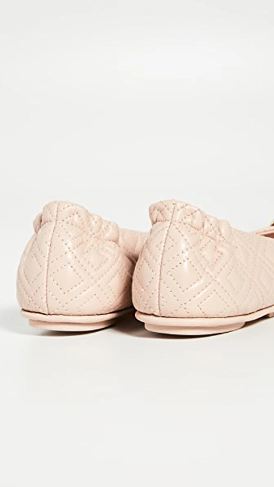 Shop Tory Burch Quilted Minnie Flats In Goan Sand/gold