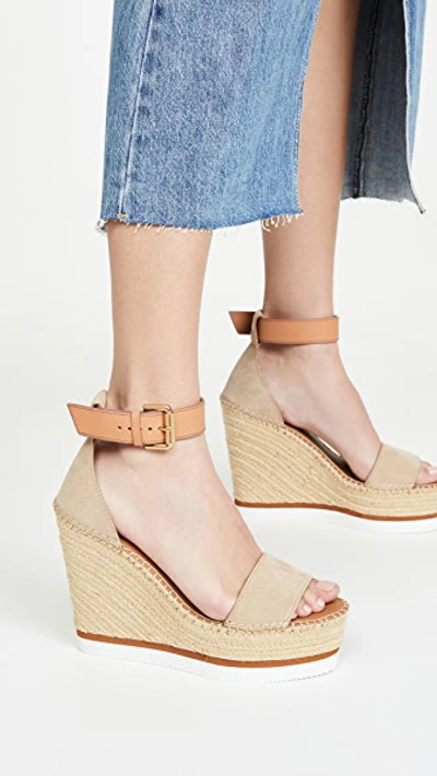Shop See By Chloé Glyn Espadrille Wedges Beige/natural