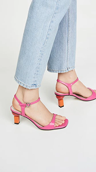 Shop Yuul Yie Sora Sandals In Pink/cherry Red/orange