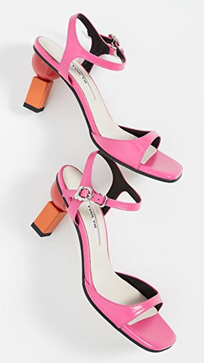 Shop Yuul Yie Sora Sandals In Pink/cherry Red/orange