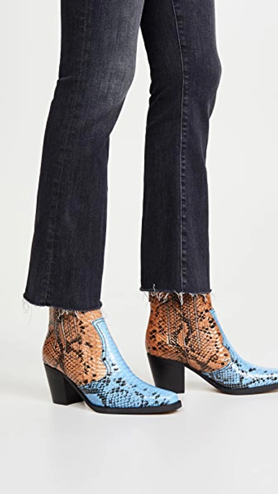 Shop Ganni Western Booties In Brunnera Blue