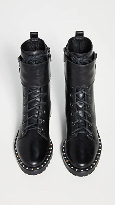 Shop Sophia Webster Bessie Lace Up Boots In Black