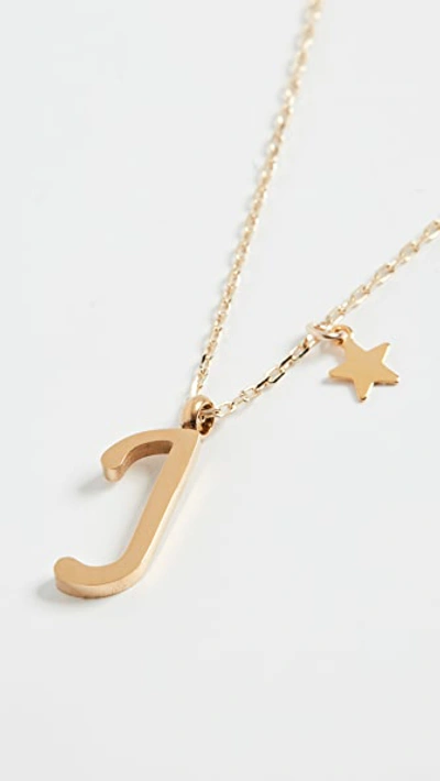 Shop Shashi Letter Pendant With Star Charm In J