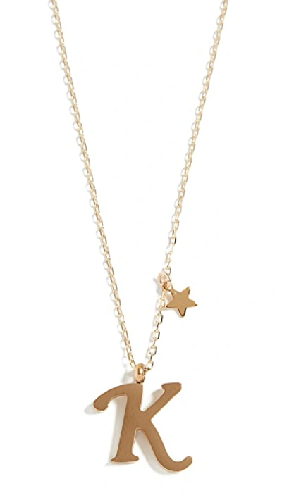 Shop Shashi Letter Pendant With Star Charm In K