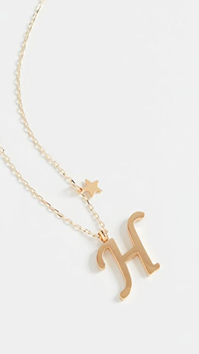 Shop Shashi Letter Pendant With Star Charm In H
