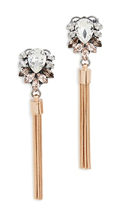 Shop Anton Heunis Flower Motif Crystal Cluster Earrings In Gold/gunmetal