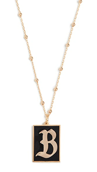 Shop Maison Irem Gothic Initial Necklace In B