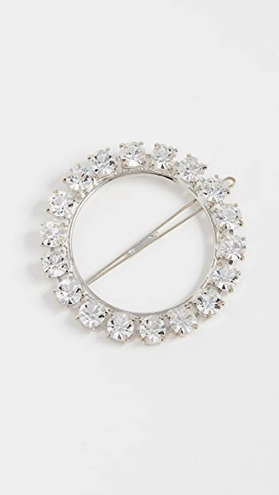 Shop Lelet Ny Olivia Crystal Ring Barrette In Silver