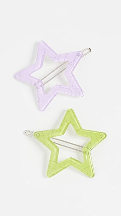 Shop Valet Vega Clips In Green/purple