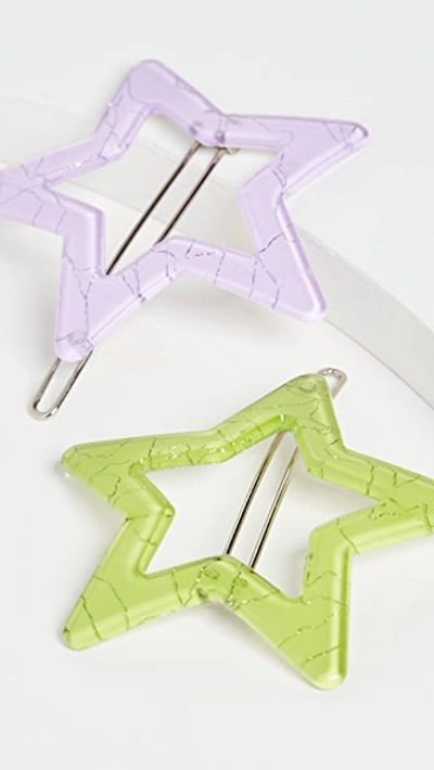 Shop Valet Vega Clips In Green/purple