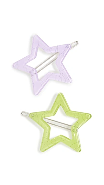 Shop Valet Vega Clips In Green/purple