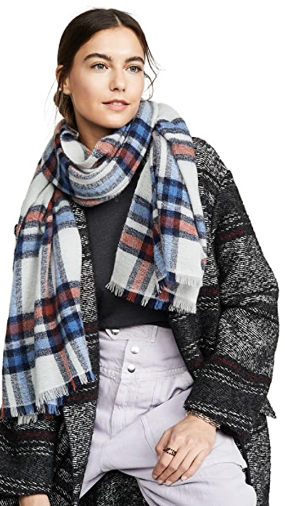 Shop Isabel Marant Suzanne Wool Scarf In Blue