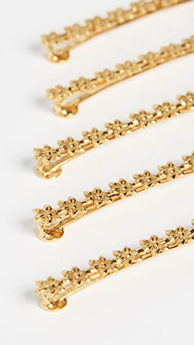 Shop Jennifer Behr Dawn Bobby Pin Set In Gold