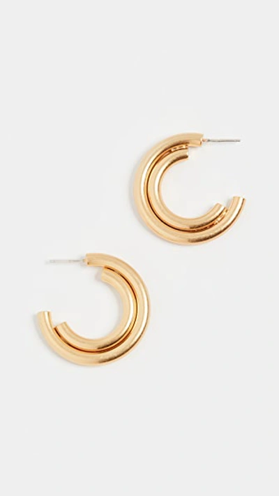 Shop Madewell Medium Inside Hoops In Vintage Gold