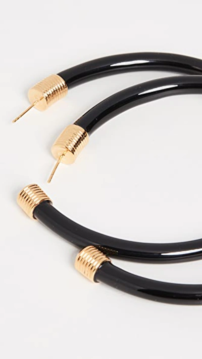 Shop Aurelie Bidermann Katt Hoop Earrings In Black