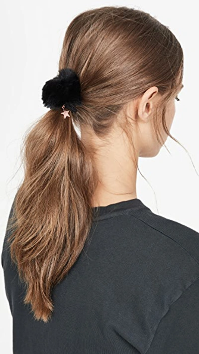 Shop Jocelyn Rex Rabbit Pom Pom Hair Tie In Black