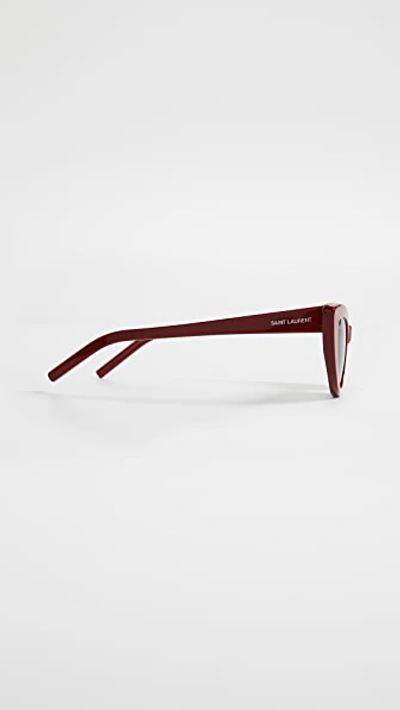 Shop Saint Laurent Sl 213 Lily Sunglasses In Red/solid Grey