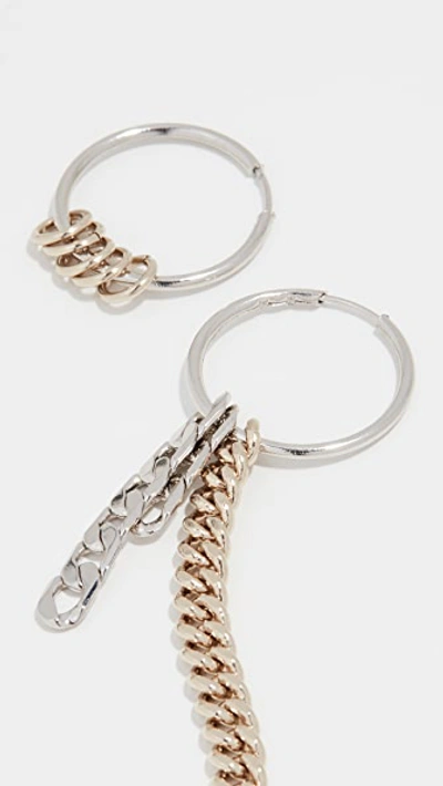 Shop Justine Clenquet Jane Hoop Earrings In Gold/silver