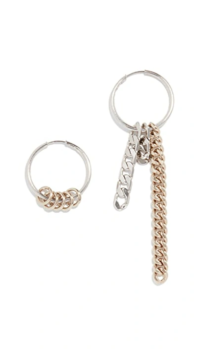 Shop Justine Clenquet Jane Hoop Earrings In Gold/silver