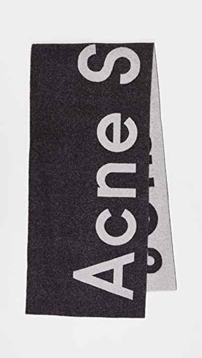 Shop Acne Studios Toronty Logo Scarf In Black