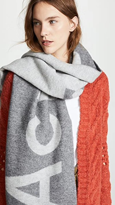 Shop Acne Studios Toronty Logo Scarf In Grey