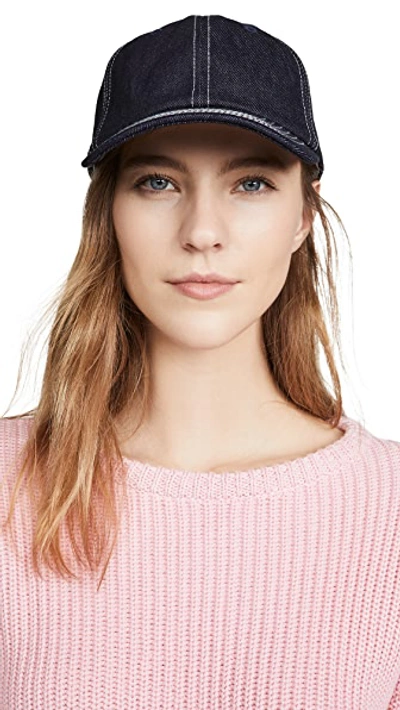 Shop Acne Studios Denim Baseball Hat In Indigo Blue