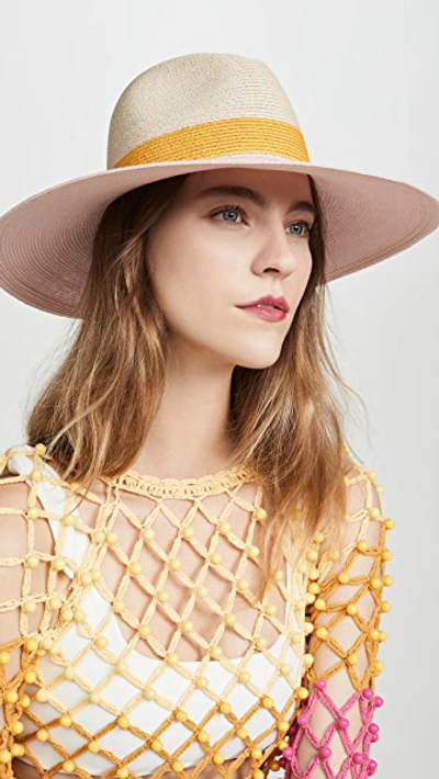Shop Eugenia Kim Emmanuelle Hat In Ivory/marigold/blush