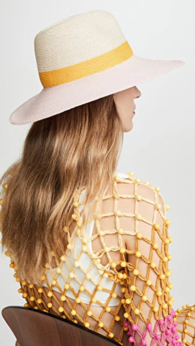 Shop Eugenia Kim Emmanuelle Hat In Ivory/marigold/blush