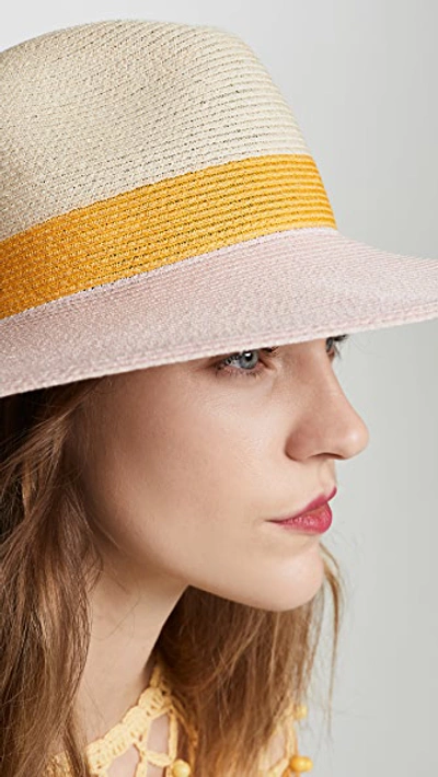 Shop Eugenia Kim Emmanuelle Hat In Ivory/marigold/blush