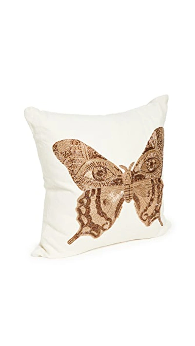 Shop Jonathan Adler Muse Butterfly Pillow In Natural