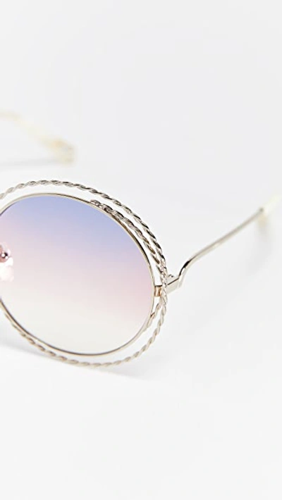 Shop Chloé Carlina Torsade Sunglasses In Gold/rainbow