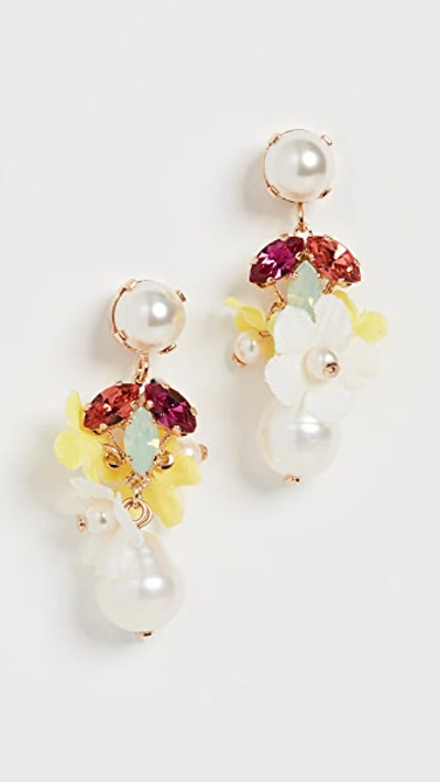 Shop Anton Heunis Earrings With Tiny Pendants In Spring Colors