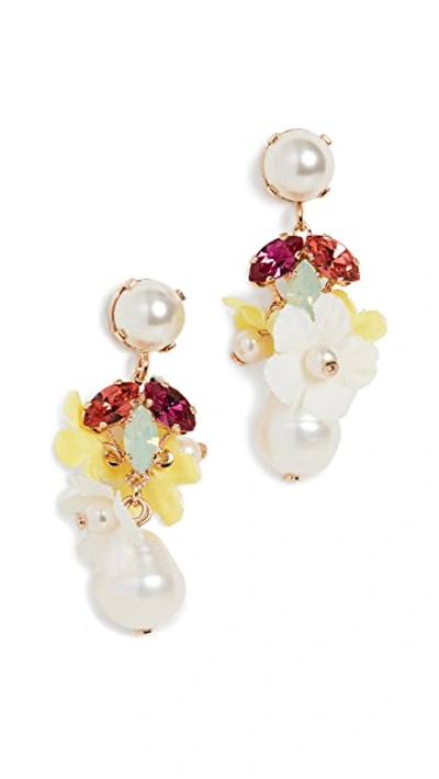 Shop Anton Heunis Earrings With Tiny Pendants In Spring Colors