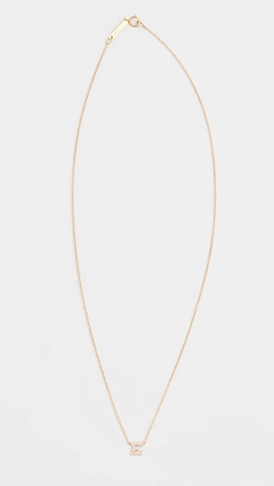 Shop Zoë Chicco Pave Letter Pendant In E