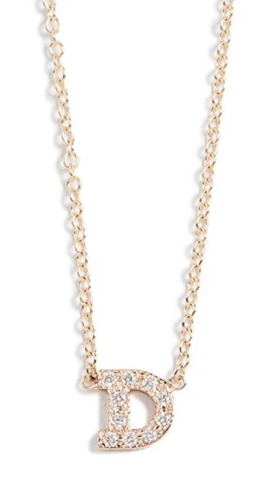 Shop Zoë Chicco Pave Letter Pendant In D