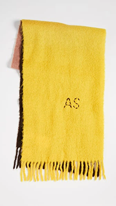 Shop Acne Studios Kelow Dye Scarf In Brown/almond/yellow