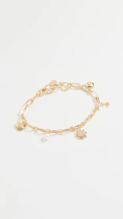 Shop Gorjana Seashell Charm Bracelet In Gold